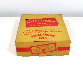 Vintage Royal Crown RC Cola Advertising Premium Set of 6 Libbey