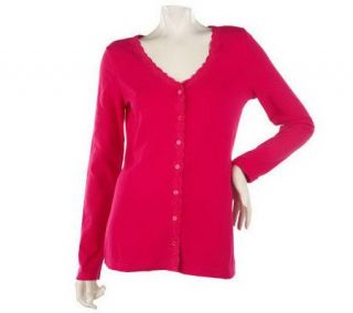 Motto Essentials Long Sleeve Lace Trim Cardigan   A212147