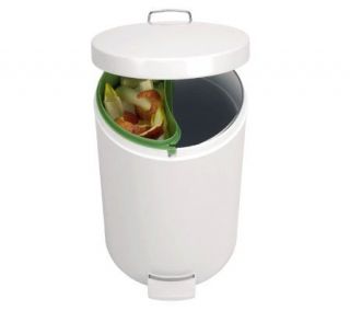 Brabantia 20 Liter Trash Can with Bio Bucket  White   K132352