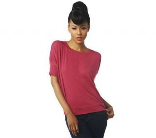 Belle Gray by Lisa Rinna Dolman Sleeve Top with Seam Detail — 
