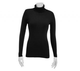 Denim & Co. Essentials Long Sleeve Rib Turtleneck Sweater   A229455