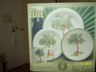 Gibson Dinnerware Elite Palm Court 4 Piece Handpainted Place Settings