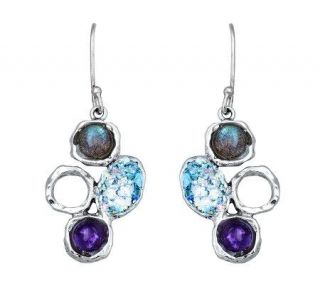 Or Paz Sterling Roman Glass & Gemstone Drop Earrings —
