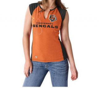 NFL Cincinnati Bengals Womens Two Toned SplitNeck T Shirt   A244656