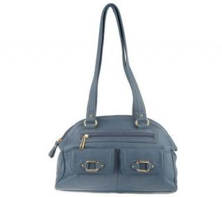 Stone Mountain Wainscott Leather Dome Satchel w/Front Pockets