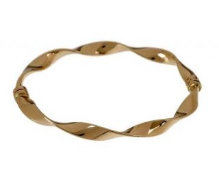 EternaGold Average Ribbon Twist Bangle Bracelet 14K Gold, 6.2g