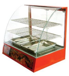 Countertop Heated Curved Glass Food Display Warmer Cabinet