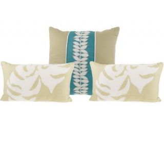 Thom Filicia Set of Three Floral Vine Decorative Pillows —