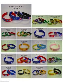 Country Wrist Bands Bangles 12 Different Countries