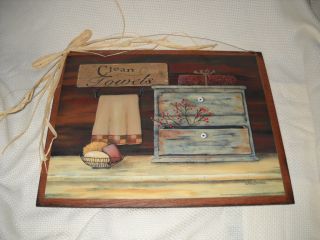 Clean Towels soaps country Bathroom sign outhouse bath primitive signs