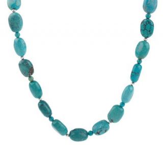Sterling 36 Turquoise Nugget Necklace —