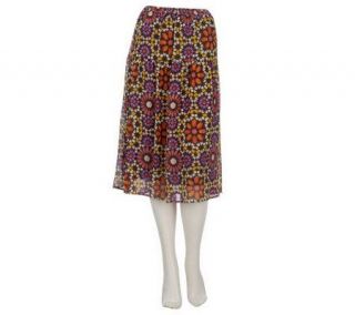 Linea by Louis DellOlio Tile Print Pull on Boho Skirt —