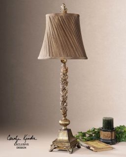 Laurent French Country Leaf Design Buffet Table Lamp Tuscan Old World