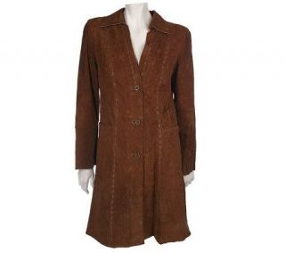 Bradley by Bradley Bayou Suede Coat with Leather Lacing Detail