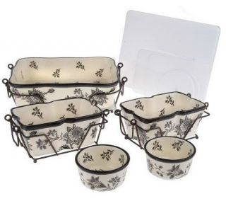 Temp tations Toile 7 pc. Oven to Table Set with 2 Dipping Dishes