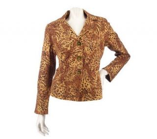 Joan Rivers Animal Print Jacket with Contrast Lining —