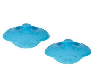 Prepology Set of 2 Silicone Microwave Food Warmers w/ Lids   K36560