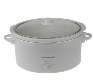 Hamilton Beach 6 qt. Oval Slow Cooker with Lid Latch Carrying Strap 