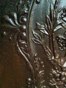  CAST IRON WITH BRONZE ACCENT FIREPLACE COVER   WOMAN WITH A BOW