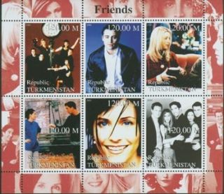 TV Show Friends on Stamps 6 Stamp Mint Sheet MNH 3530
