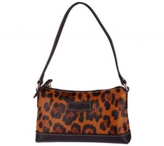 Dooney & Bourke Leather Zip Top Leopard Print Lizzie Bag —