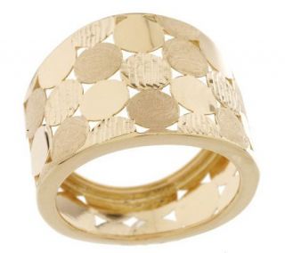 Satin, Polished and Textured Multi circle Band Ring, 14K —