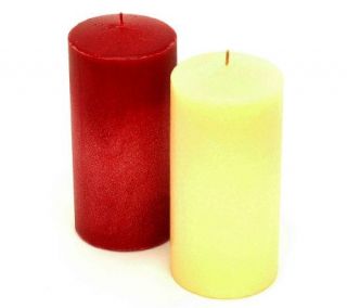 Set of 2 Holiday Pillar Candles by Valerie —