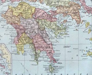  colored map of greece with an inset of corfu the map was published