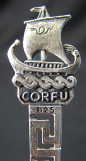 vintage corfu greece 800 silver souvenir spoon
