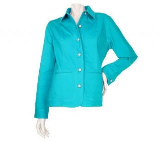 Denim & Co. Long Sleeve Denim Jacket w/ Decorative Buttons —