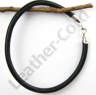 Round Leather Cord Anklet 4 0mm Custom Color Size