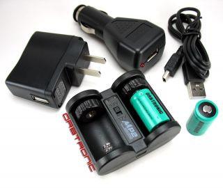 CR2 CR123 Charger 2X CR2 Rechargeable Lithium Battery