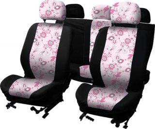  covers 9 piece car interior pink flower seat covers suitable for cars