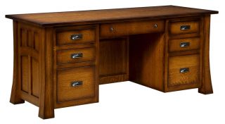 Amish Executive Computer Desk Solid Wood Home Office Furniture File