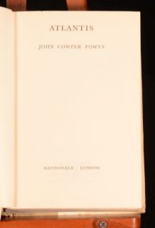 1954 Atlantis John Cowper Powys First Edition with Dustwrapper