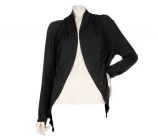 by Marc Bouwer Shirred Open Front Cardigan —