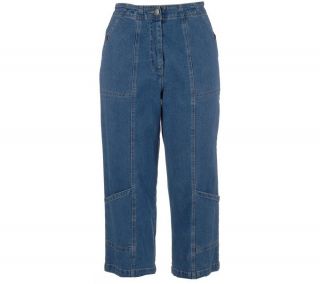 Denim & Co. Stretch Denim Crop Jeans with Seam Detail —