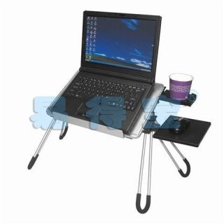 Foldable Laptop Computer Table Desk with Cup Holder Made of Pure Alum