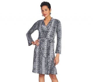 Joan Rivers Classic Wrap Dress with Bell Sleeves —