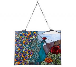 Royal Palace Handcrafted DazzlingPeacock Sun Catcher Window Panel 