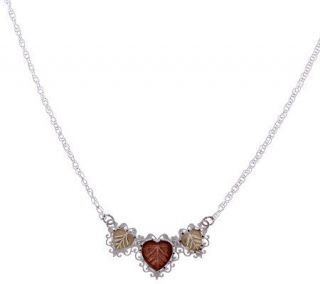 Black Hills Diamond Cut Heart Station Necklace 12K/Sterling   J272166