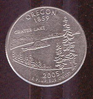 US Oregon Commemorative Crater Lake State Quarter Coin 2005 P