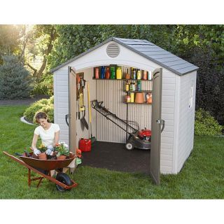 lifetime outdoor storage shed 8 x 7 5 product description organizing