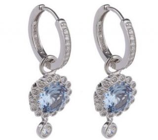 Erica Courtney Diamonique 4.70 ct twDylan Charm Hoops Sterling
