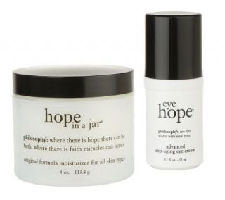 philosophy hope in a jar moisturizer 4oz & eye hope 0.5oz duo