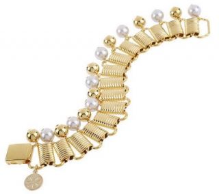 Isaac Mizrahi Live Bracelet with Simulated Pearl Drops —