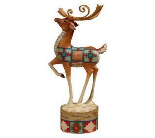 Jim Shore Heartwood Creek Lodge Reindeer Prancing Figurine —