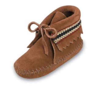 Minnetonka Toddlers Braid On Cuff Suede Leather Bootie sz.5 6