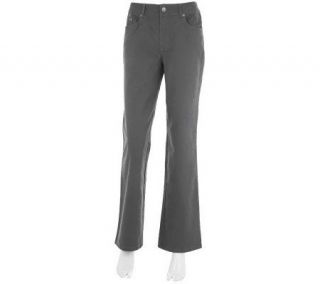 Women with Control Brushed Twill Fly Front Petite Pants —