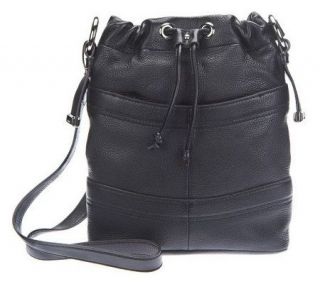 Makowsky Pebble Embossed Leather Drawstring Crossbody Bag — 